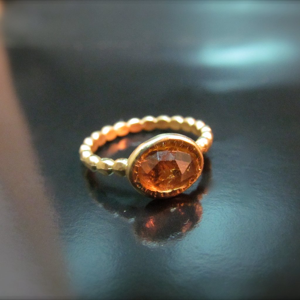 Tourmaline Ring 14k Yellow Gold Ring With YellowOrange Tourmaline Unique 850$
